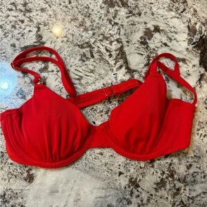 Shade & Shore Red Bikini Top Underwire Push Up Swim Top 34B